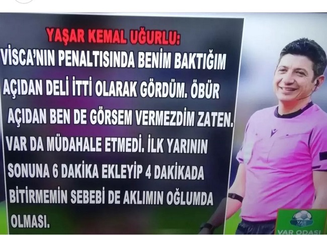 “Ben de diğer açıdan görsem penaltı vermezdim”