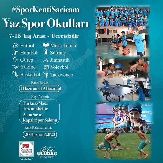 Sarıçam’da Yaz Spor Okulları başlıyor.