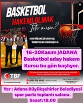 Basketbol Aday Hakem Kursu Başlıyor