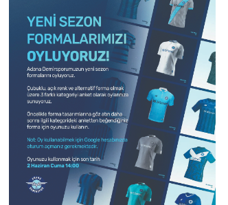 Yeni sezon formaları oylamaya sunuldu