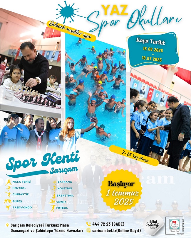 Sarıçam Belediyesi Yaz Spor Okulları Başlıyor